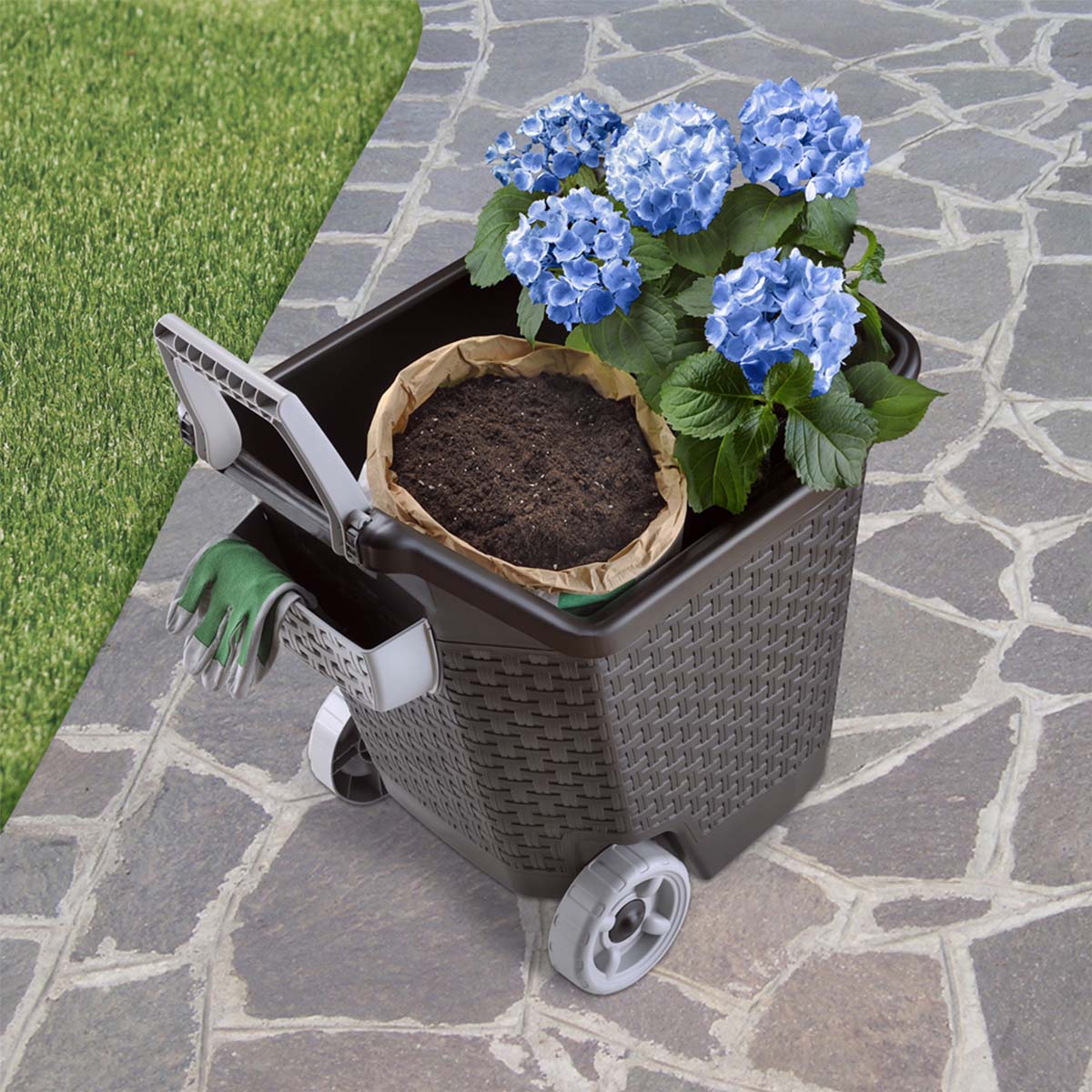Carrello da giardino con ruote Bama KART 76 lt muschio