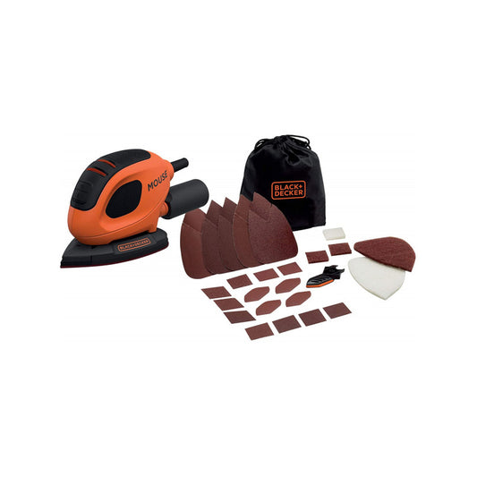 Levigatrice Mouse con 15 accessori e Softbag Black+Decker