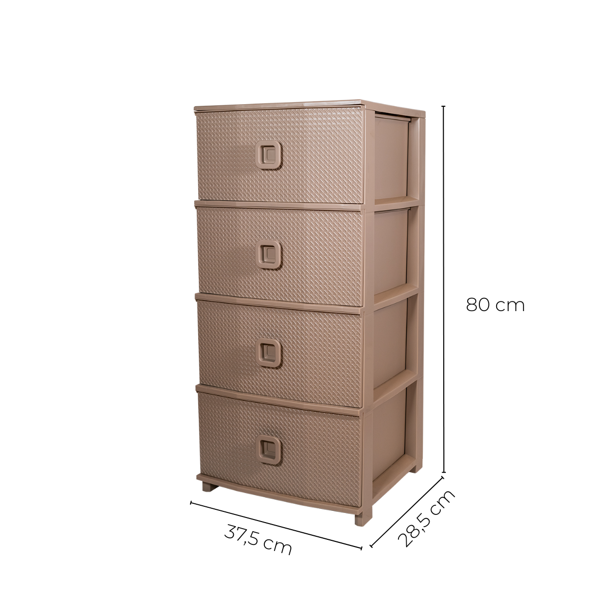 Cassettiera Pratika Kool in polipropilene con 4 cassetti 37,5×28,5×80 cm