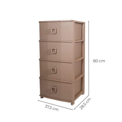 Cassettiera Pratika Kool in polipropilene con 4 cassetti 37,5×28,5×80 cm