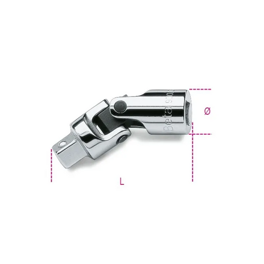 Snodo cromato Beta 900/25 con attacchi quadri maschio e femmina 1/4"