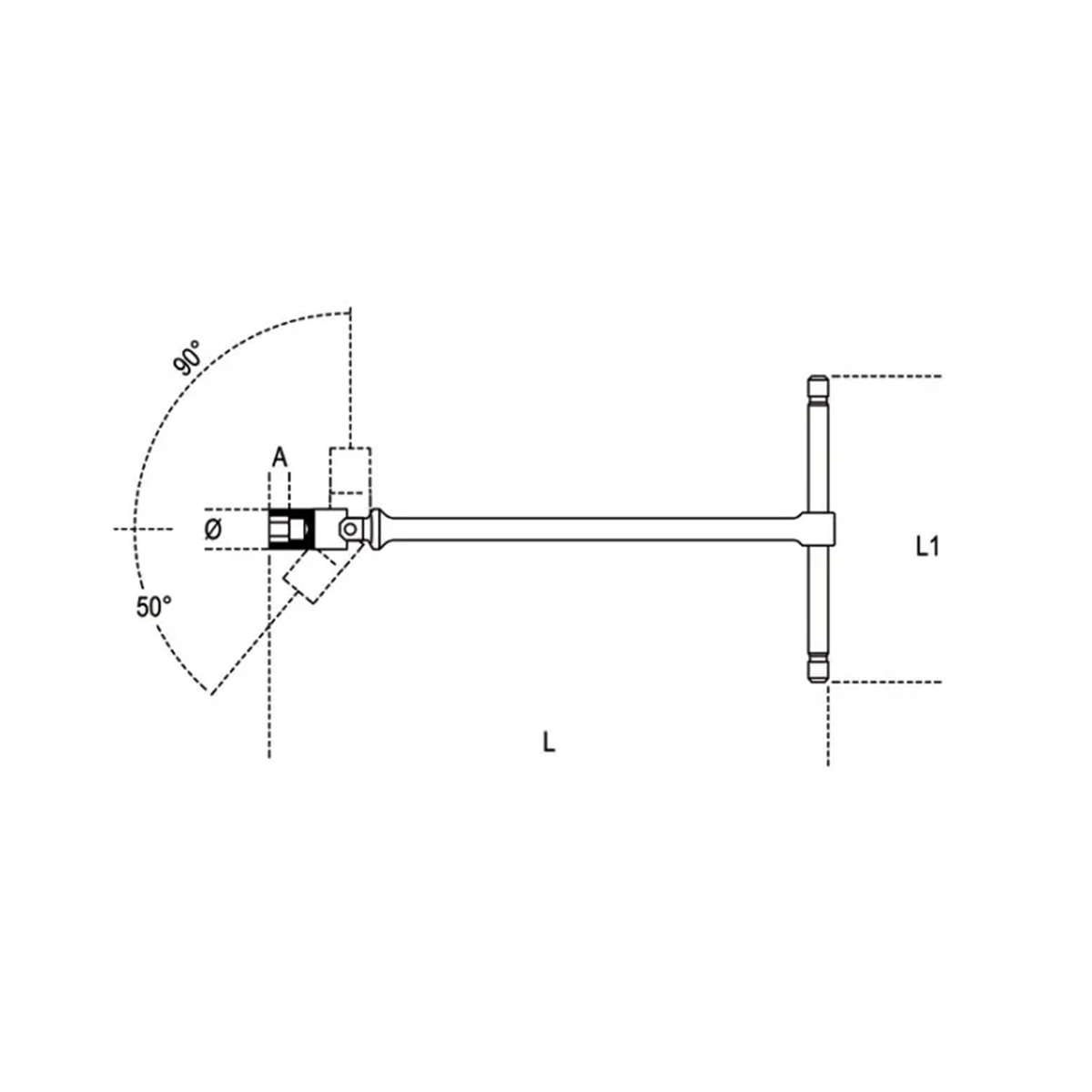 Chiavi a T snodate Beta 952 con bussola esagonale 6 mm