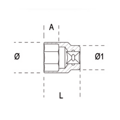 Chiave a bussola Beta 920A10 esagonale 10 mm attacco 1/2"