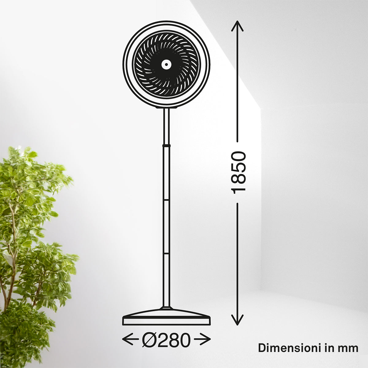 Ventilatore a piantana con luce LED Briloner Windy telecomando incluso