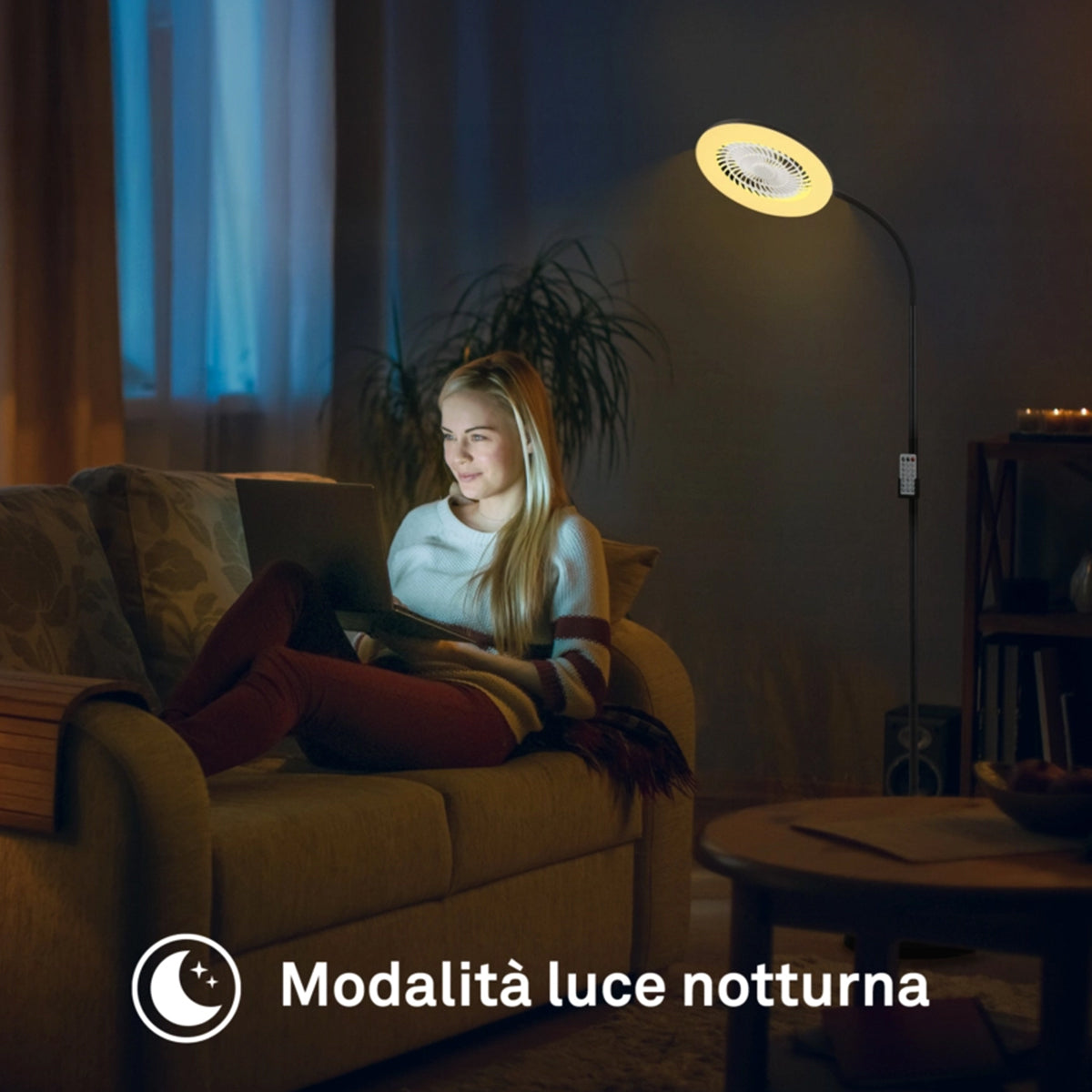 Ventilatore a piantana con luce LED Briloner Windy telecomando incluso