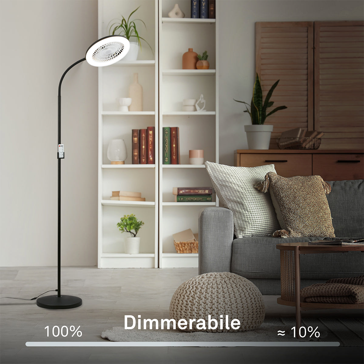Ventilatore a piantana con luce LED Briloner Windy telecomando incluso