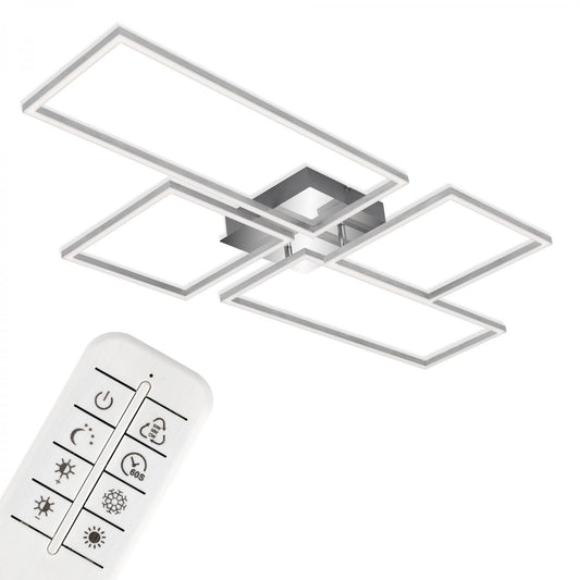 Plafoniera da soffittoo orientabile a led 55 W 110x54x9,8 cm cromo