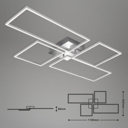 Plafoniera da soffittoo orientabile a led 55 W 110x54x9,8 cm cromo