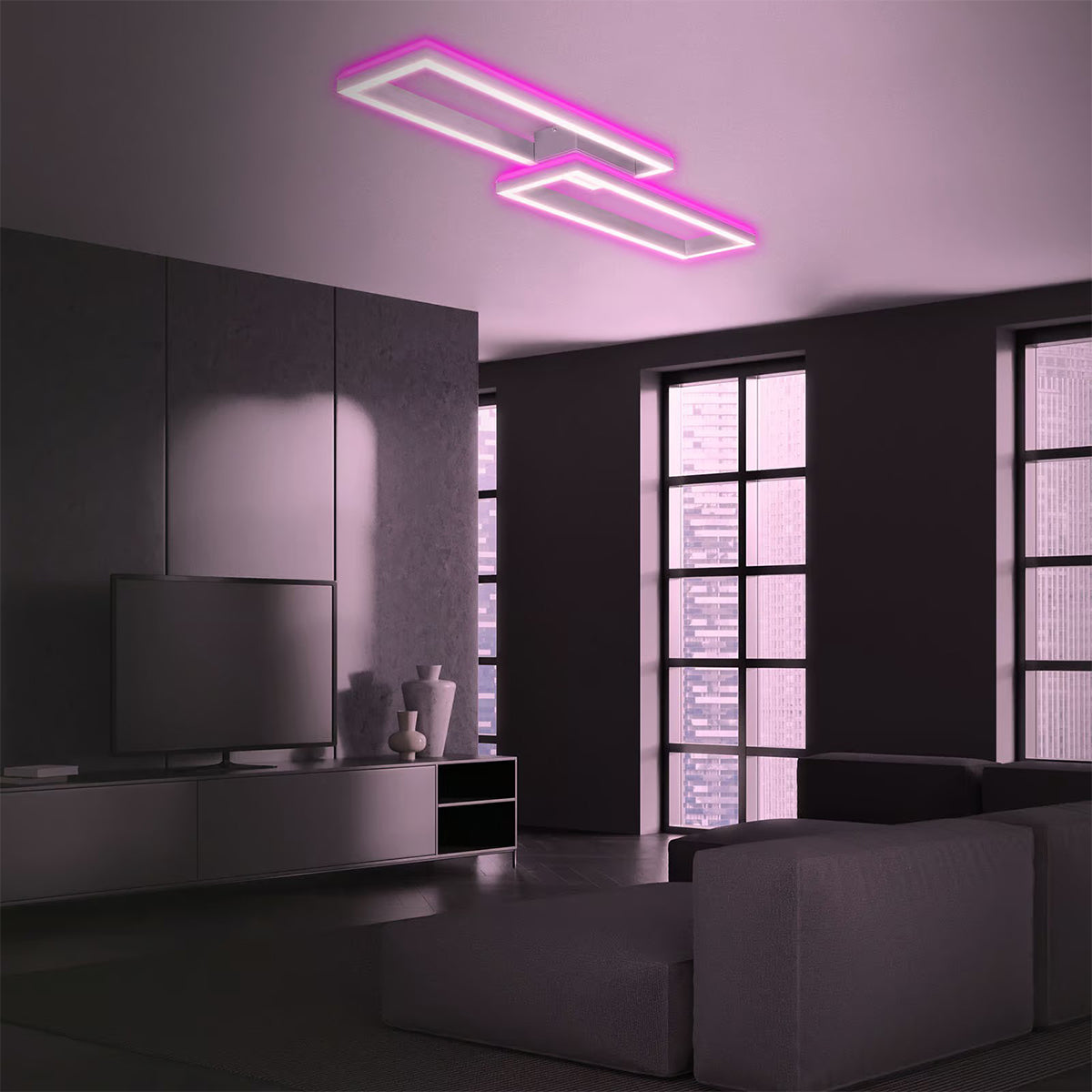 Plafoniera LED RGB da soffitto Briloner 45W con telecomando
