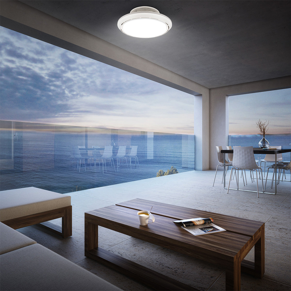 Plafoniera da soffitto LED con ventilatore Briloner Dison