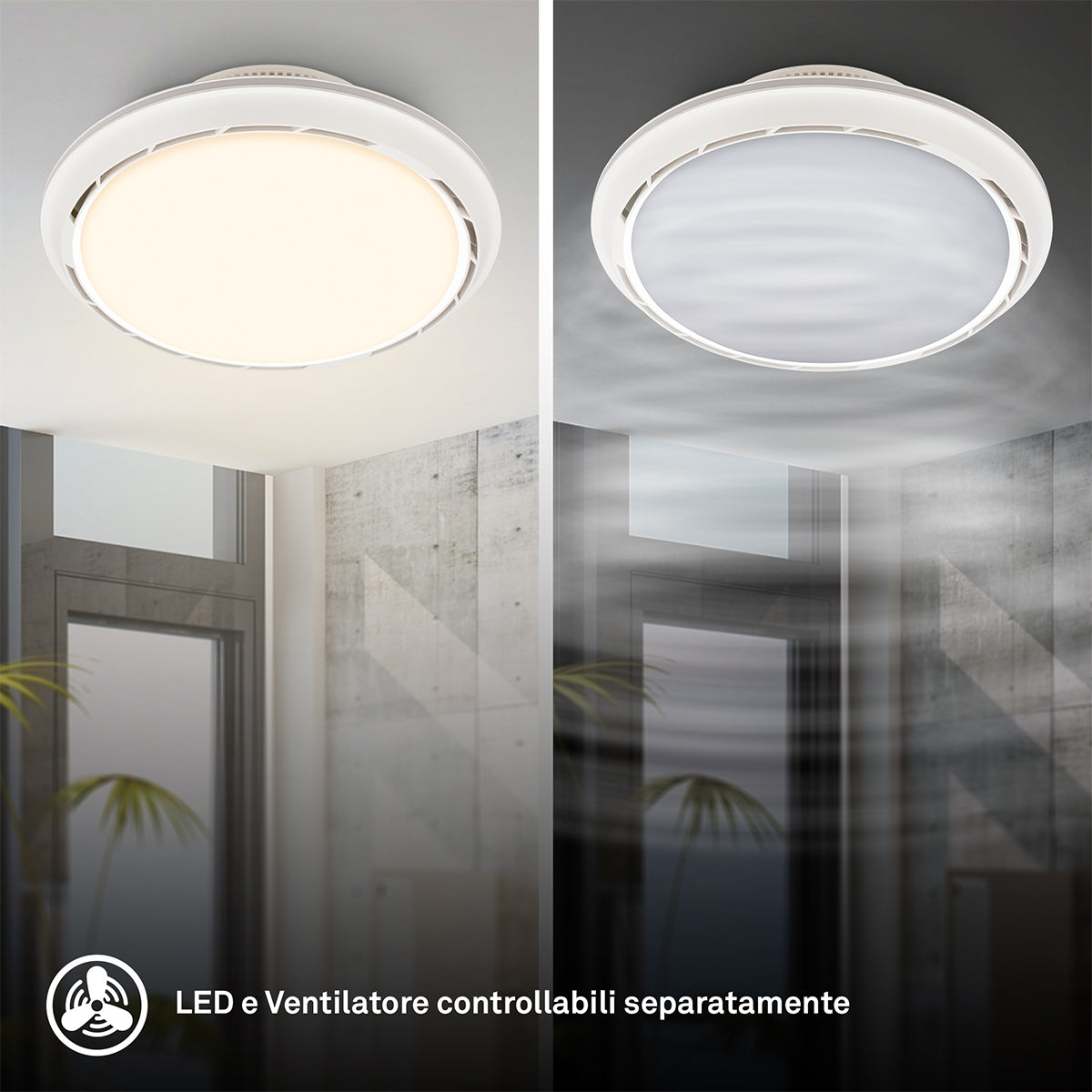 Plafoniera da soffitto LED con ventilatore Briloner Dison