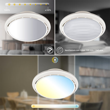 Plafoniera da soffitto LED con ventilatore Briloner Dison