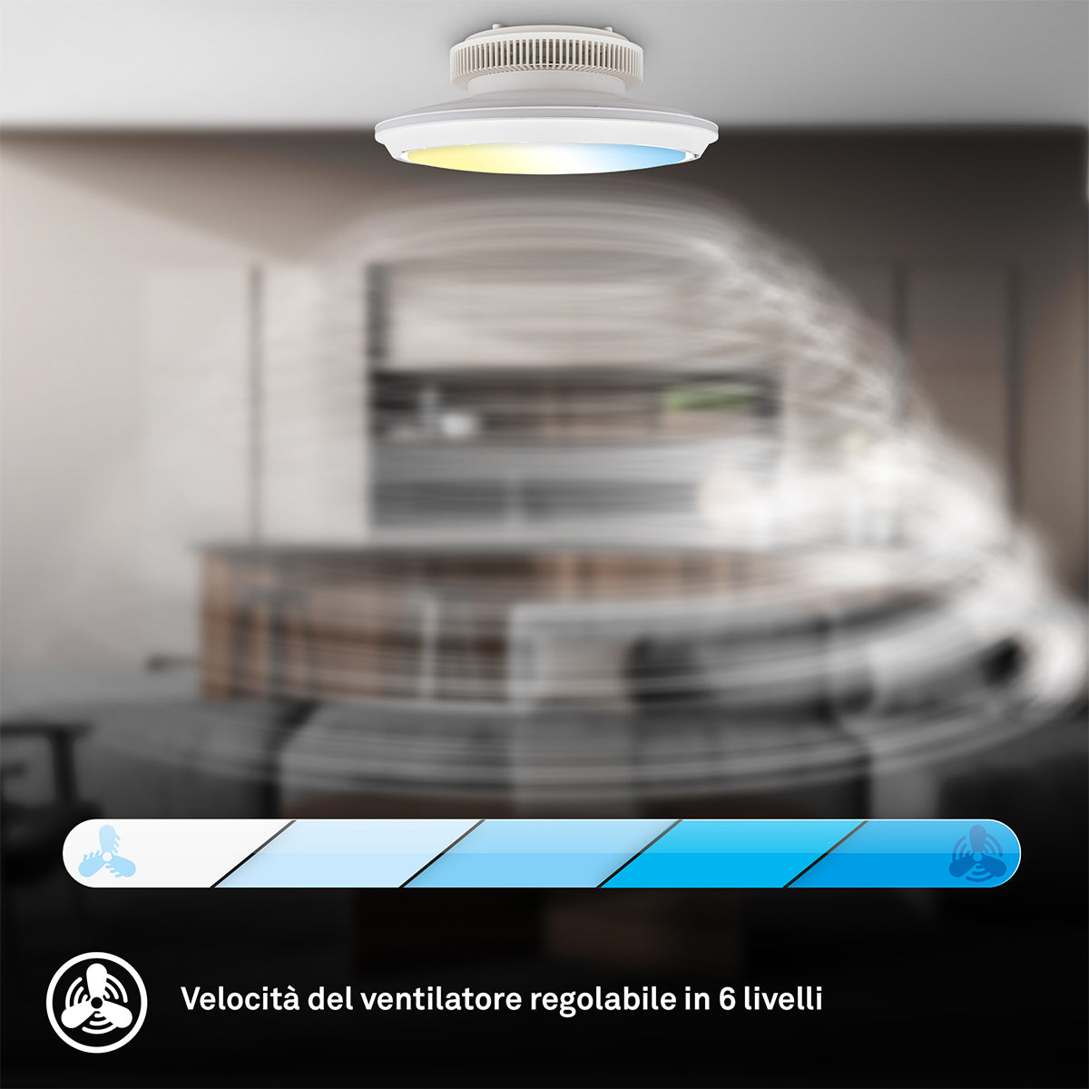 Plafoniera da soffitto LED con ventilatore Briloner Dison