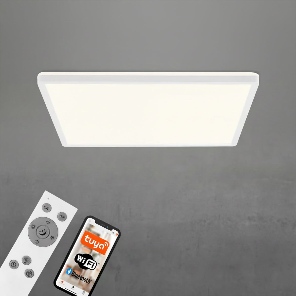 Plafoniera LED da soffitto smart slim Briloner 22W con telecomando