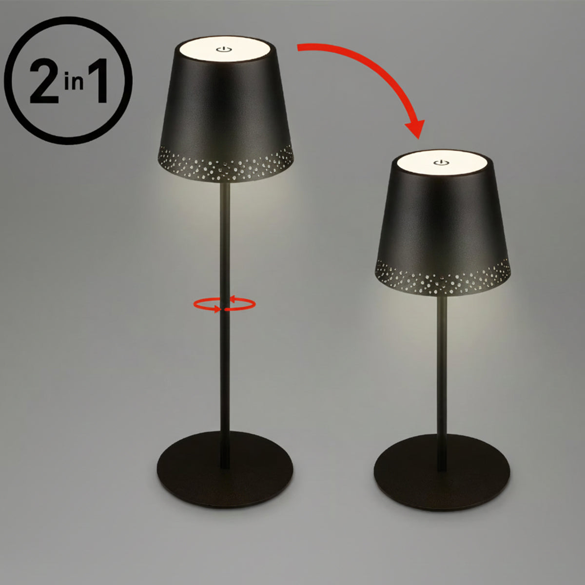 Lampada da tavolo LED touch ricaricabile Briloner
