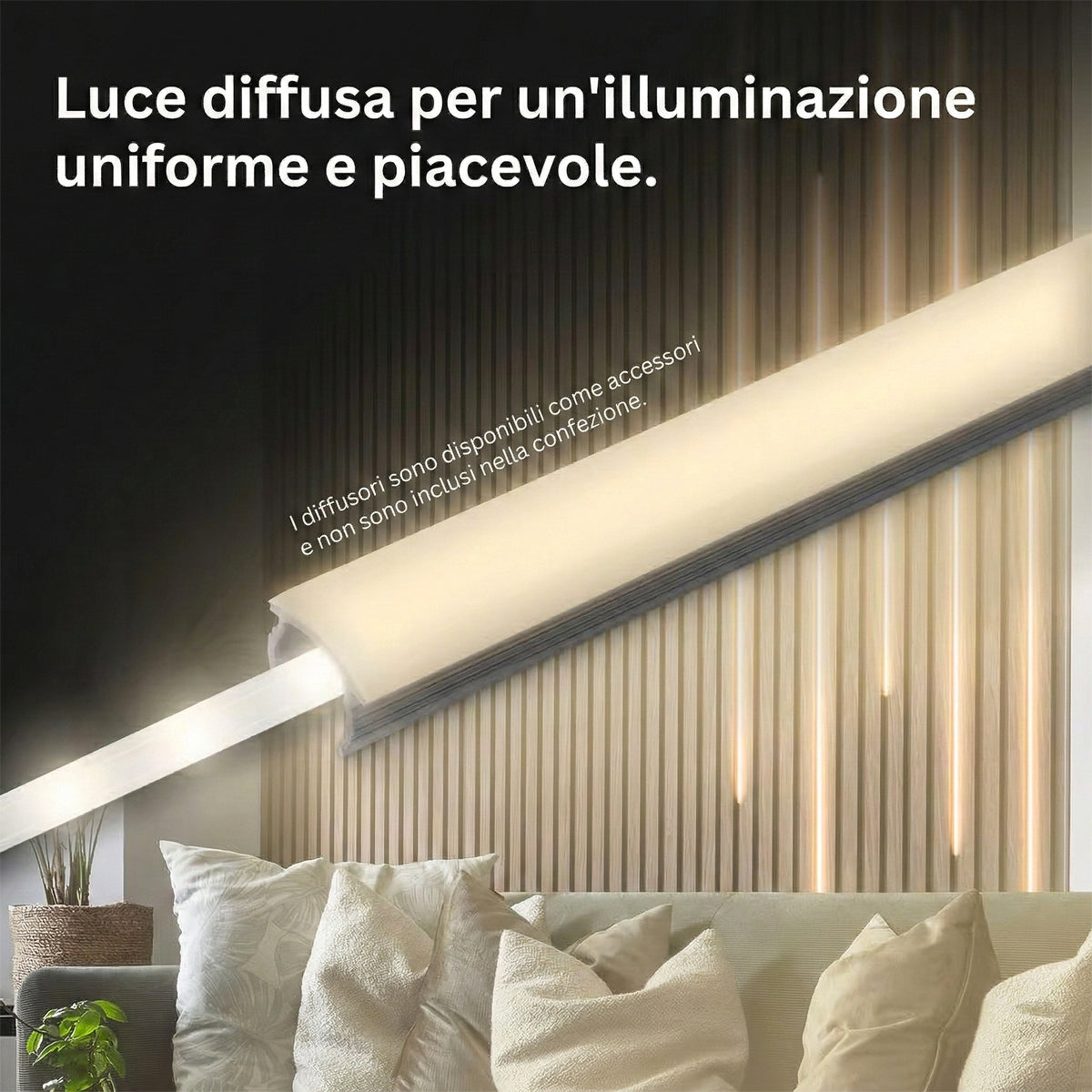 Striscia LED Set supplementare 2,6 mt bianco caldo per pannelli a parete Briloner
