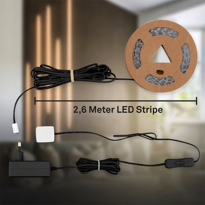 Striscia LED Set supplementare 2,6 mt bianco caldo per pannelli a parete Briloner