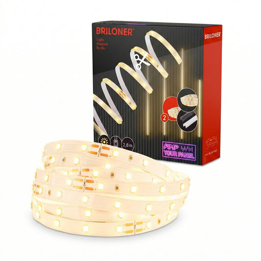 Striscia LED Set supplementare 2,6 mt bianco caldo per pannelli a parete Briloner