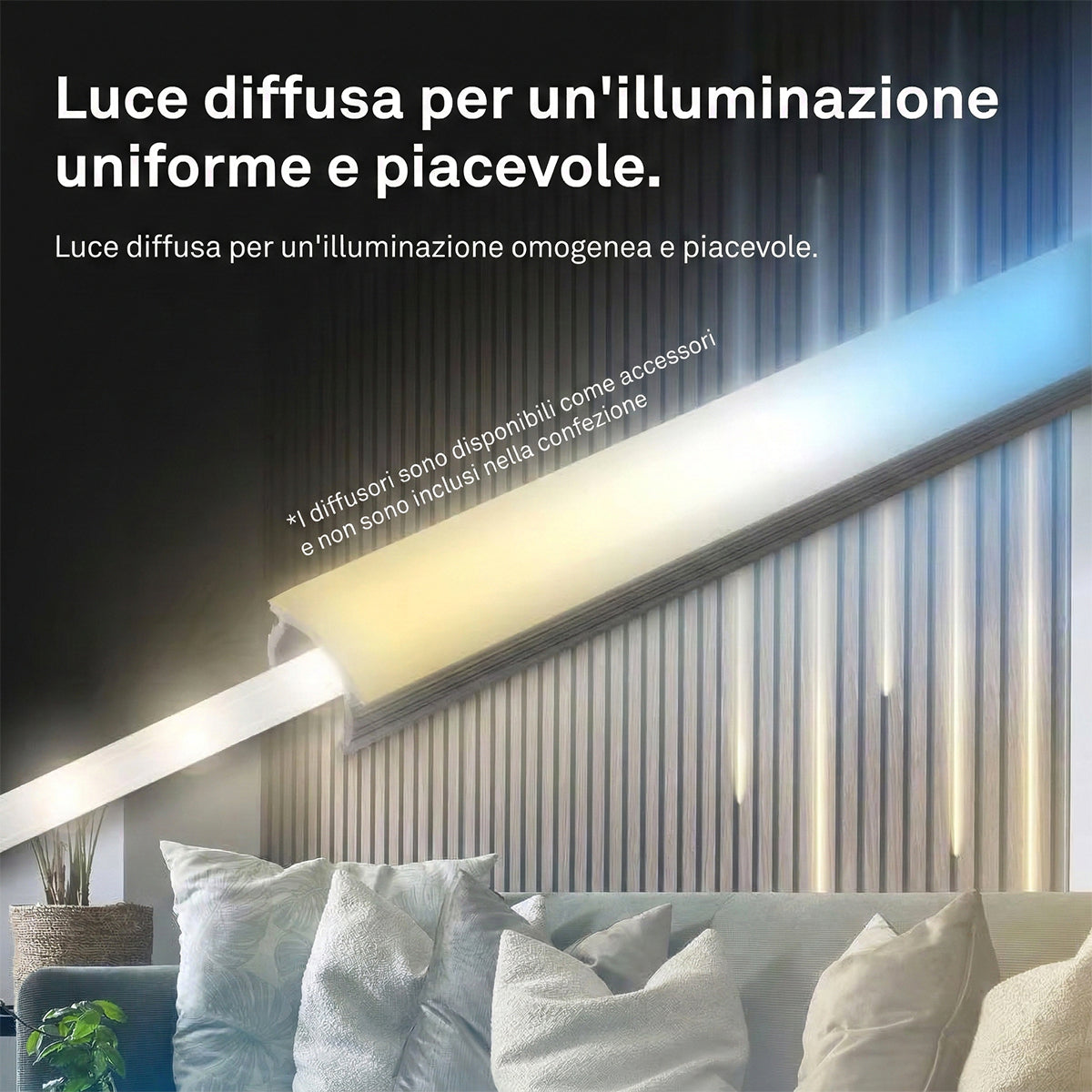 Striscia LED CCT Set complementare 2,6 mt bianco caldo per pannelli a parete Briloner
