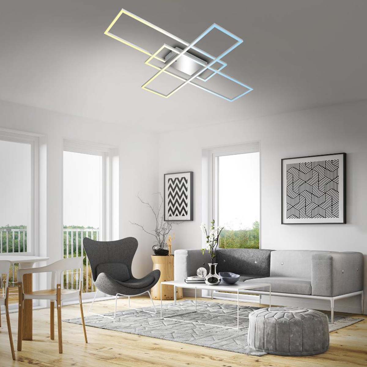 Lampada da soffitto LED Frame Briloner 50W con telecomando
