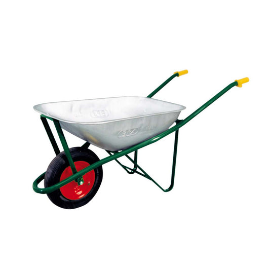 Carriola da giardino con vasca zincata 70L e ruota pneumatica