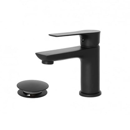 Miscelatore lavabo nero opaco flat con piletta clic/clac