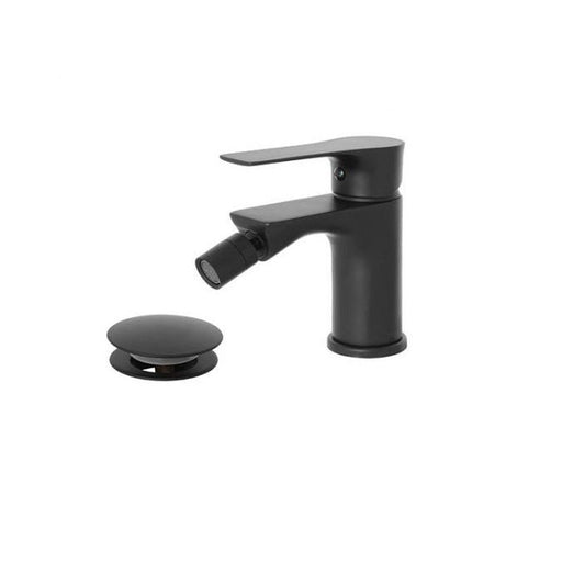 Miscelatore bidet nero opaco flat con piletta clic/clac