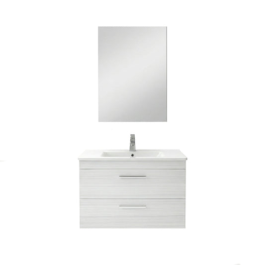 Composizione bagno sospesa 80 cm Stella rovere grigio con 2 cassetti