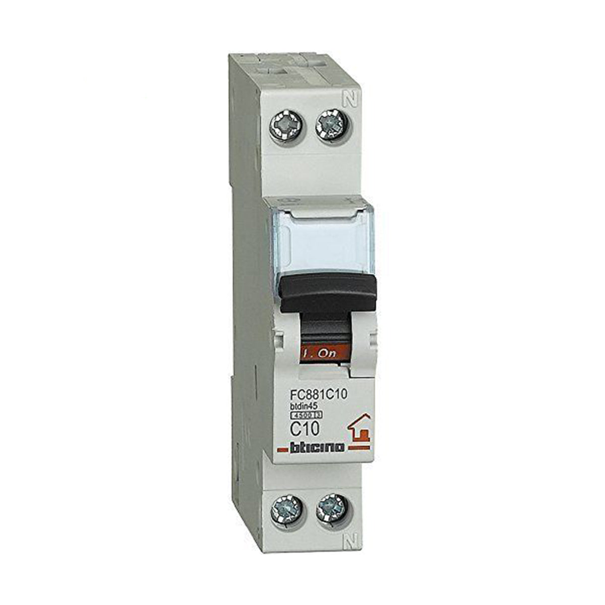 Interruttore magnetotermico Bticino 10A 1P+N 4,5kA 1 modulo