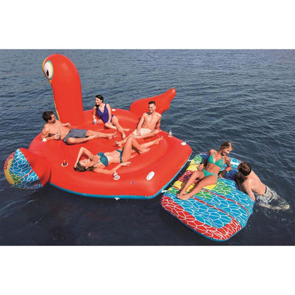 Isola gonfiabile mare gigante pappagallo 6 posti