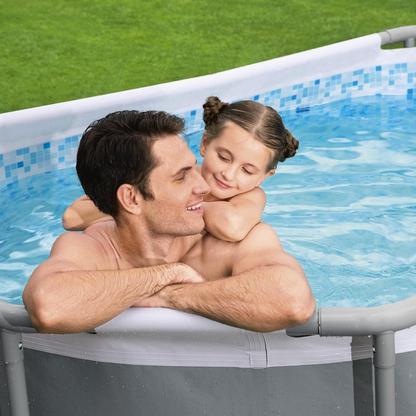 Bestway 5614A Piscina fuori terra Steel Pro Max ovale 305x200x84 cm con pompa a filtro