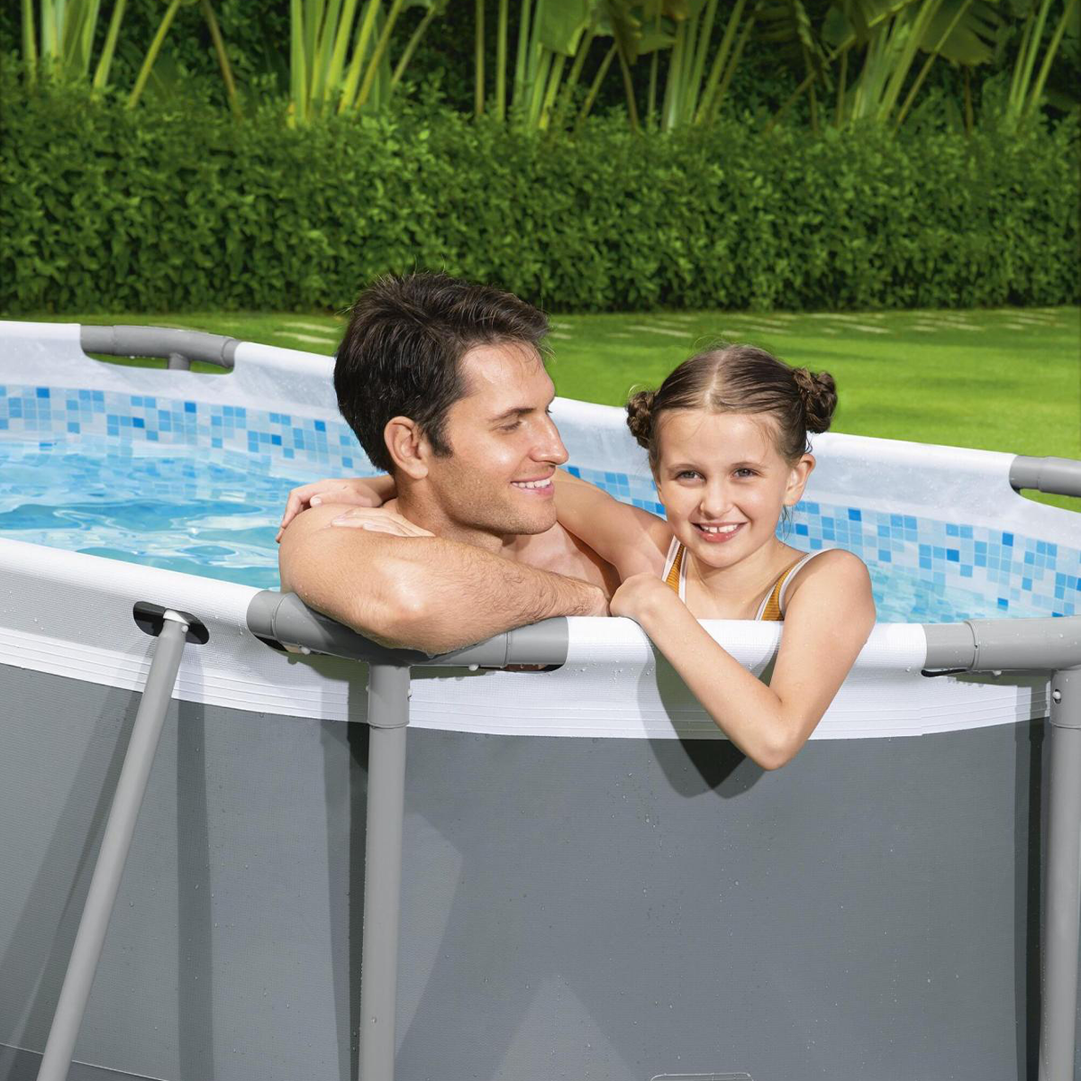 Bestway 5614A Piscina fuori terra Steel Pro Max ovale 305x200x84 cm con pompa a filtro