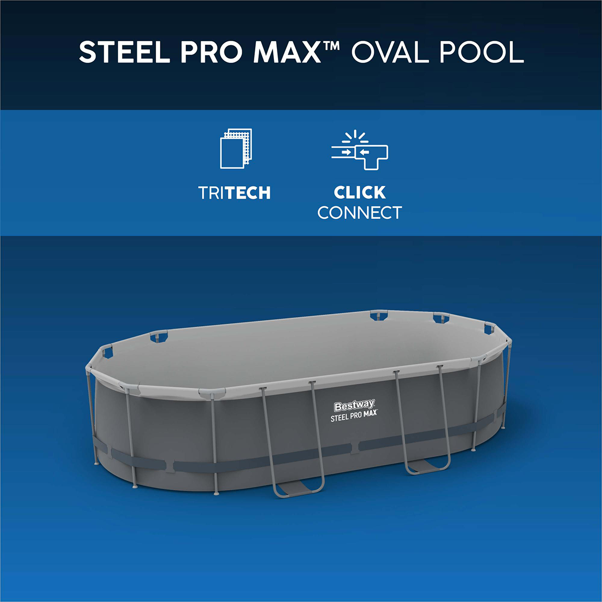 Bestway 5614A Piscina fuori terra Steel Pro Max ovale 305x200x84 cm con pompa a filtro