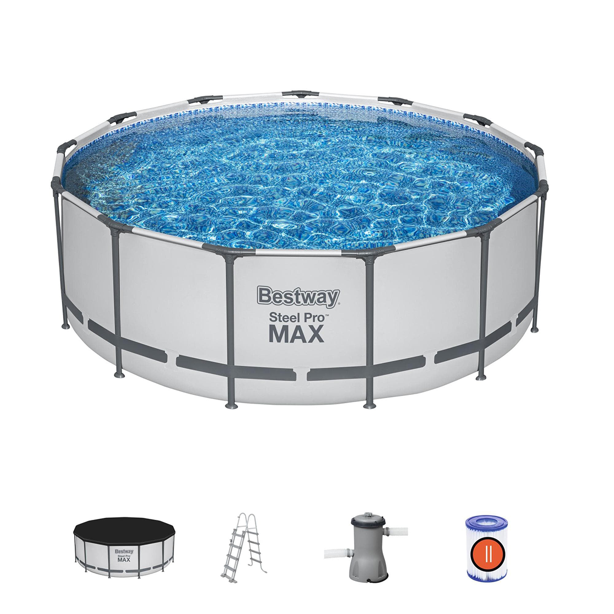 Bestway 5618W Piscina fuori terra Steel Pro Max rotonda 392x122 cm con accessori