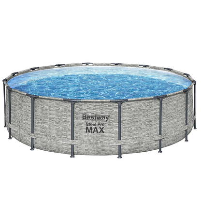 Bestway 5619E Piscina fuori terra Steel Pro Max rotonda 488x122cm con accessori