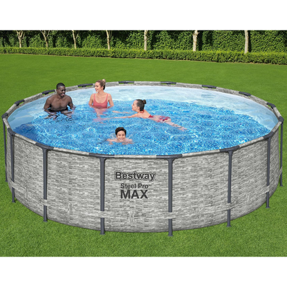 Bestway 5619E Piscina fuori terra Steel Pro Max rotonda 488x122cm con accessori