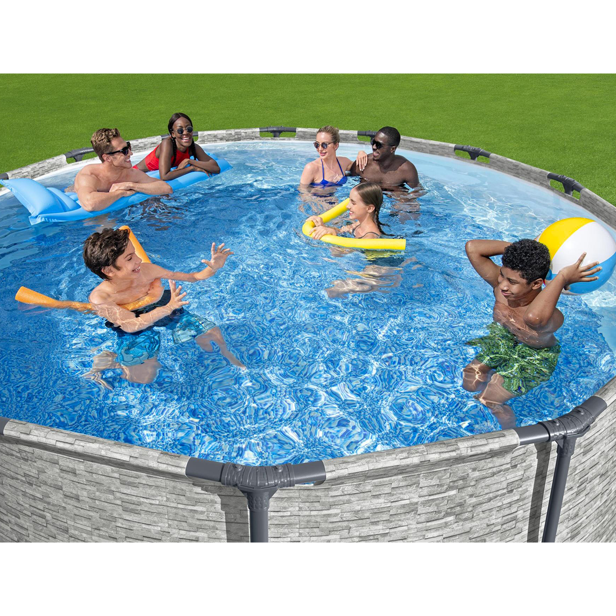Bestway 5619E Piscina fuori terra Steel Pro Max rotonda 488x122cm con accessori