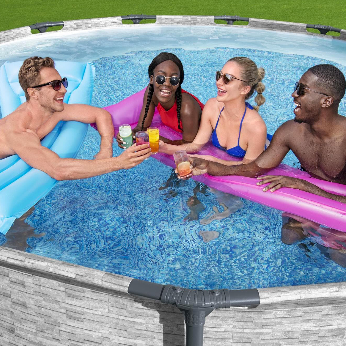 Bestway 5619E Piscina fuori terra Steel Pro Max rotonda 488x122cm con accessori
