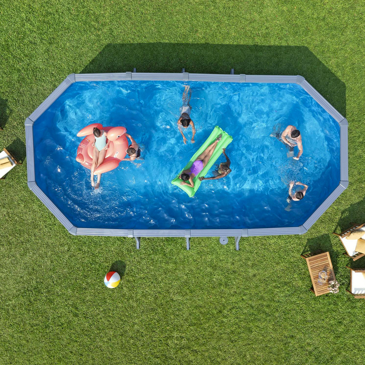 Bestway 561CW Piscina fuori terra Hydrium ovale 732x366x132 cm con accessori