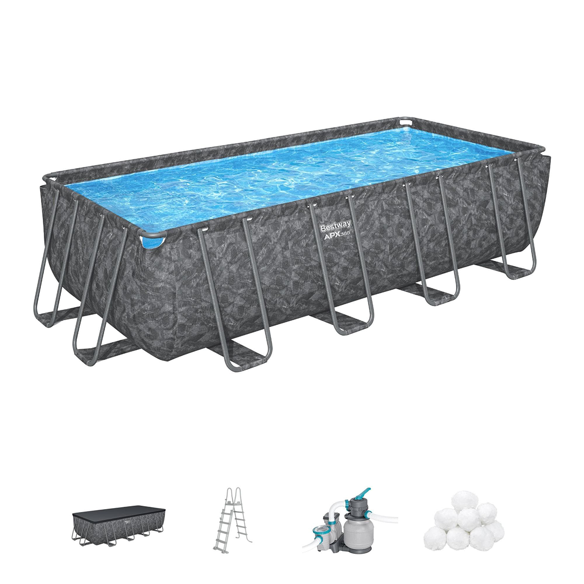 Bestway 561KA Piscina fuoriterra APX 365 rettangolare 549x274x132 cm con accessori
