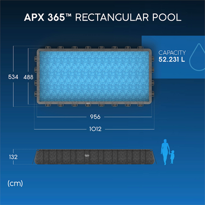 Bestway 561KJ Piscina fuori terra APX 365 rettangolare 956x488x132 cm con accessori