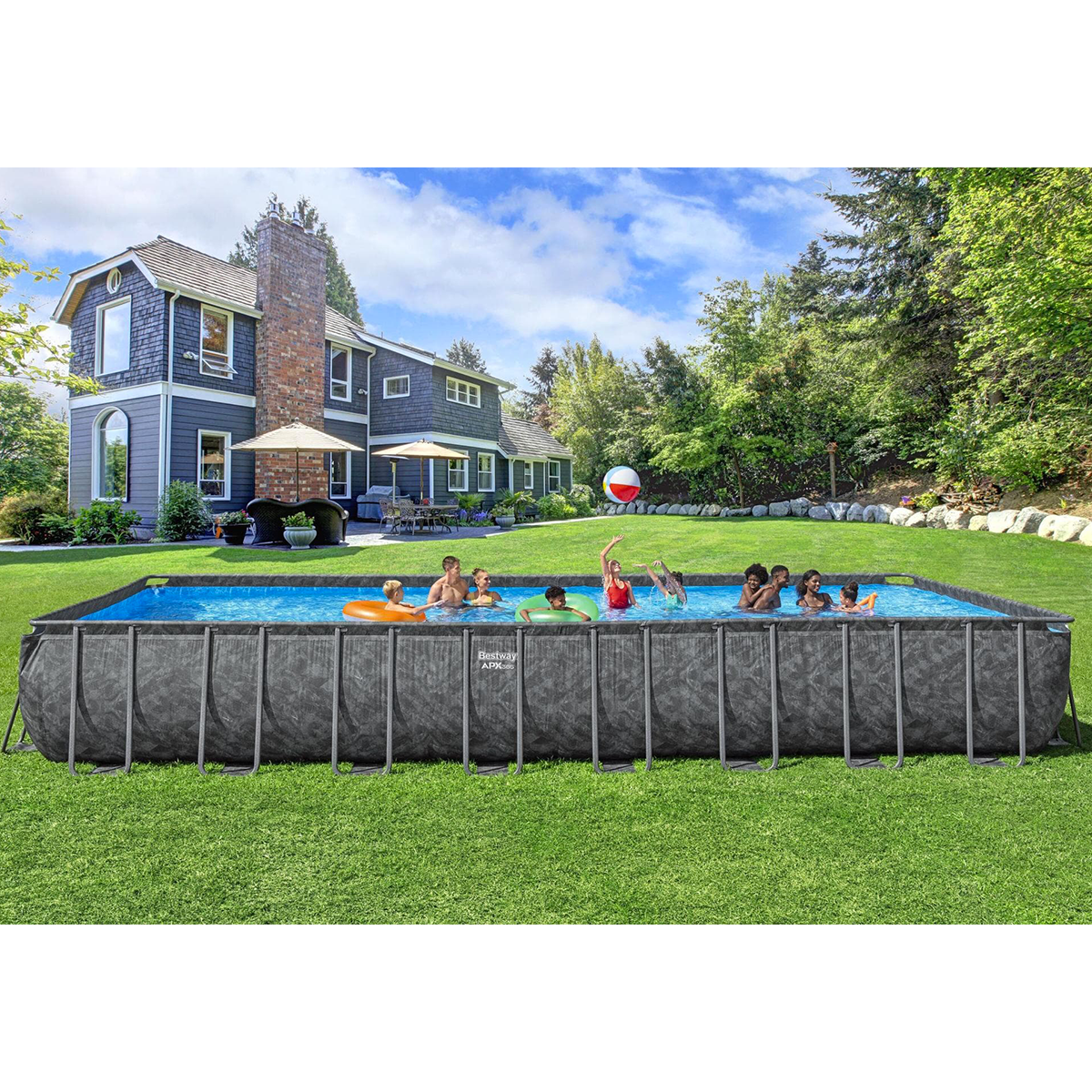 Bestway 561KJ Piscina fuori terra APX 365 rettangolare 956x488x132 cm con accessori
