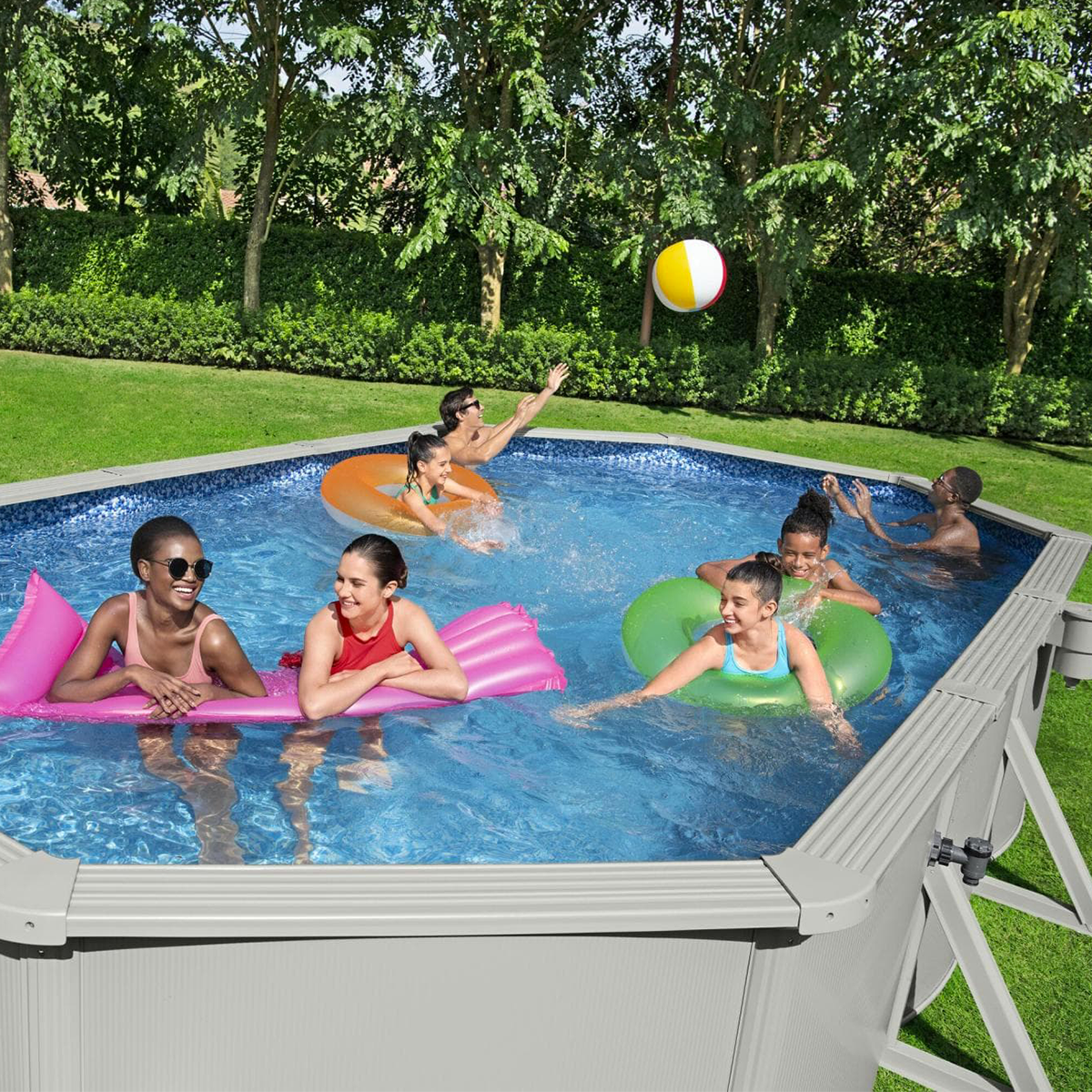Bestway 56369 Piscina fuori terra Hydrium ovale 610x366x122 cm con accessori
