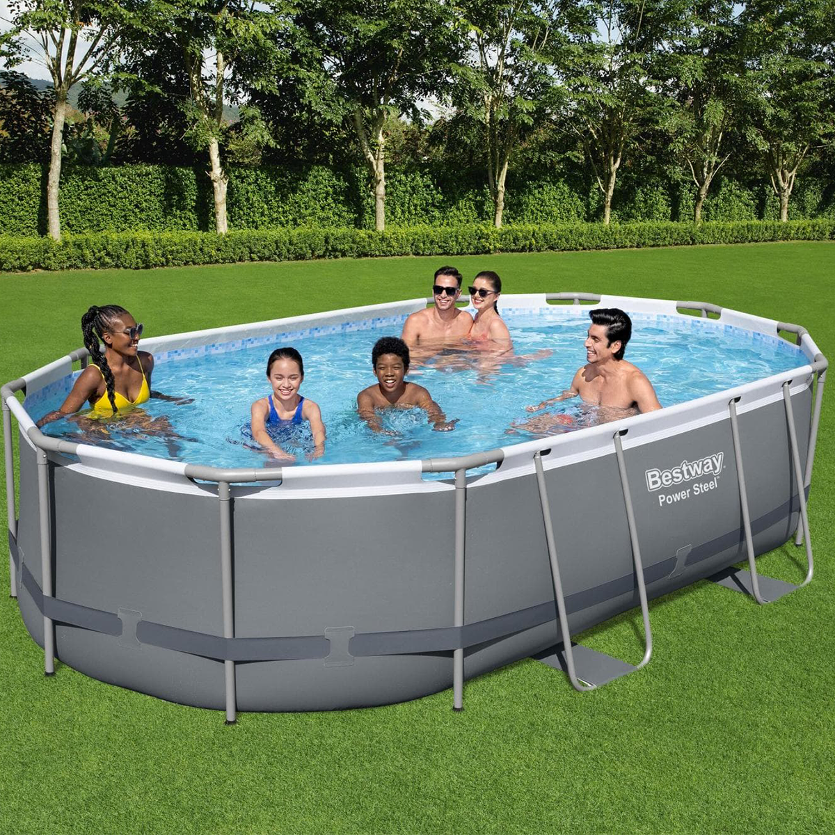 Bestway 56448 Piscina fuori terra Steel Pro Max ovale 488x305x107 cm