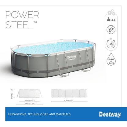 Bestway 56448 Piscina fuori terra Steel Pro Max ovale 488x305x107 cm