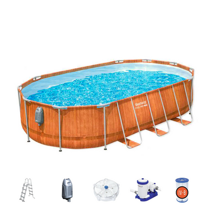 Bestway 56719 Piscina fuori terra Steel Pro Max ovale 610x366x122 cm con accessori
