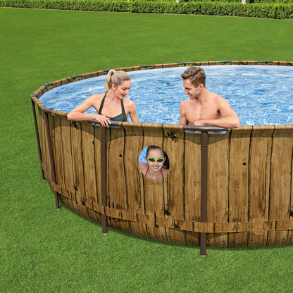 Bestway 56977 Piscina fuori terra Power Steel Swim Vista rotonda con oblò 549x122 cm
