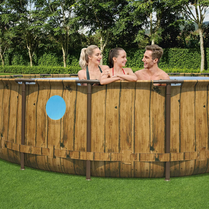 Bestway 56977 Piscina fuori terra Power Steel Swim Vista rotonda con oblò 549x122 cm