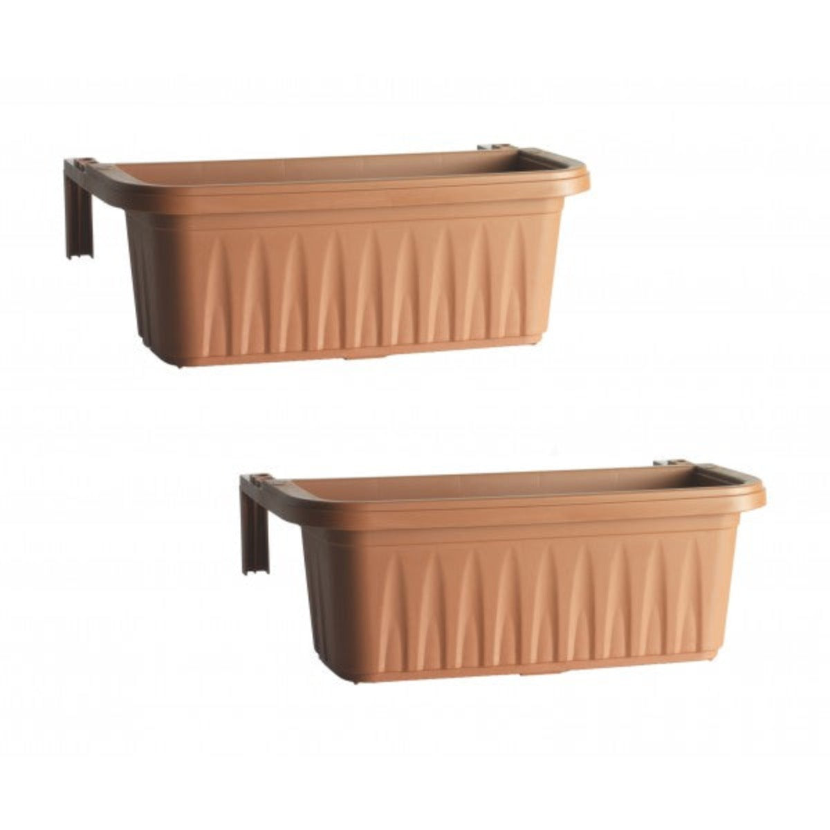 Bama fioriera da balcone colore terracotta set di 2 pezzi Rondine