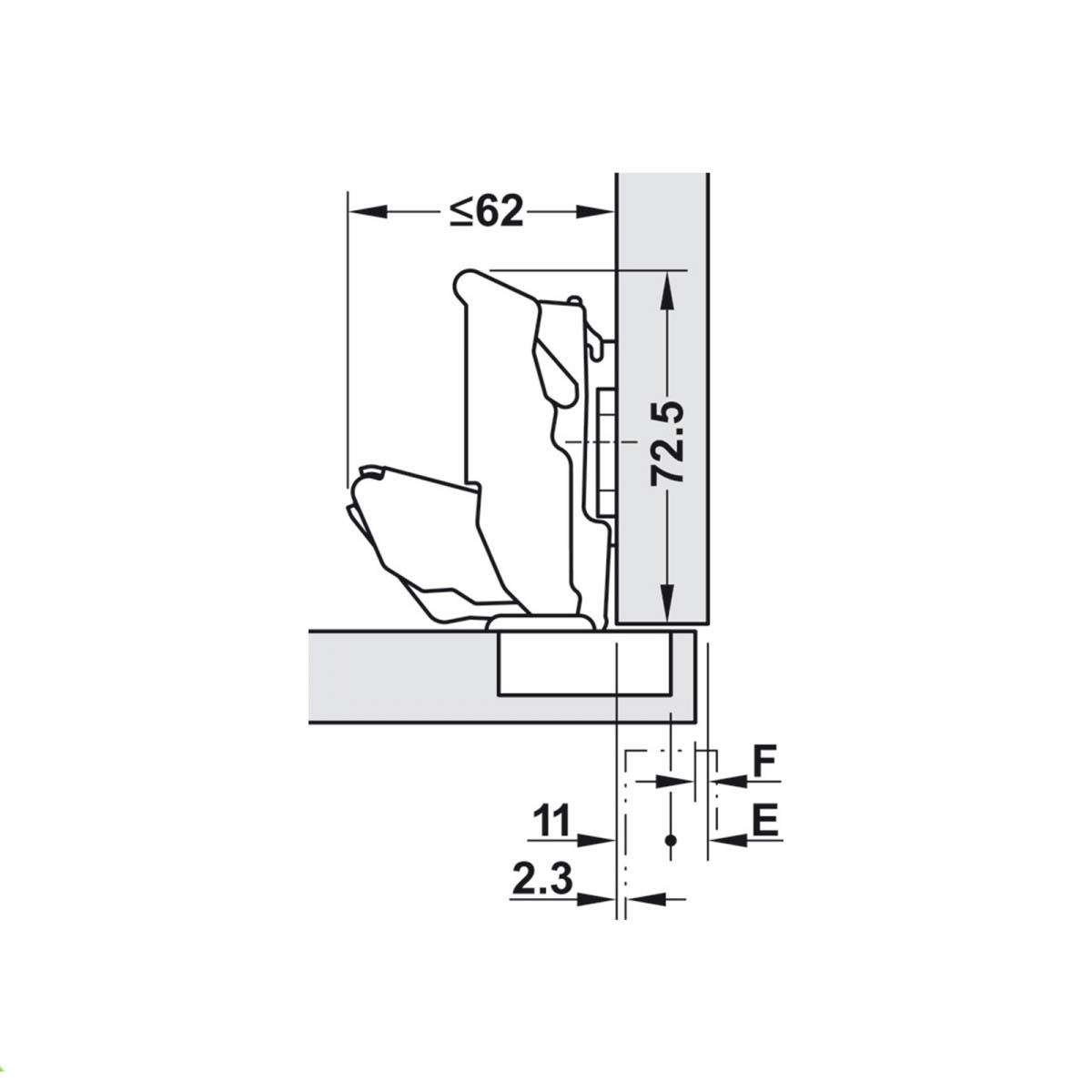 Blum cerniera clip top Blumotion 71B755ONI 155 ° con molla nichelato